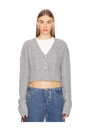 ALL THE WAYS Bailey Cardigan in Light Grey. Size M. Also in XS, S, L.