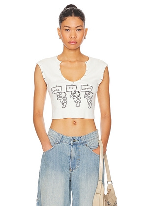 Boys Lie Read The Signs Rebel Tank in White. Size M. Also in L, S, XS.