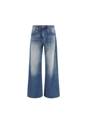 R13 Blue Cotton Relaxed Fit Jeans - W24