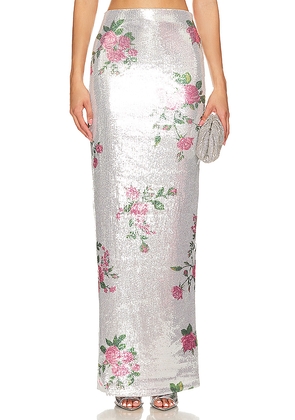 Camila Coelho Pia Maxi Skirt in Metallic Silver. Size M. Also in L, S.