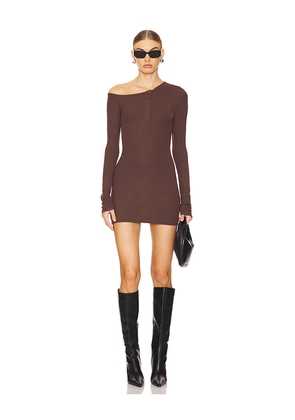 ALL THE WAYS Meredith Off Shoulder Dress in Brown. Size M. Also in L, XL.
