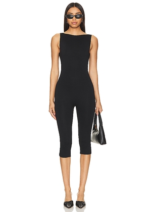 AFRM Tahlia Capri Jumpsuit in Black. Size 2X. Also in XXS, XS, S, M, L, XL, 1X, 3X, XXL.