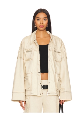 BY.DYLN Mallory Jacket in Beige. Size XL. Also in L.
