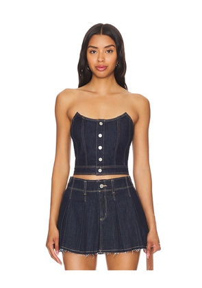 Abrand Angel Bustier in Denim-Dark. Size XS. Also in S, XXS.