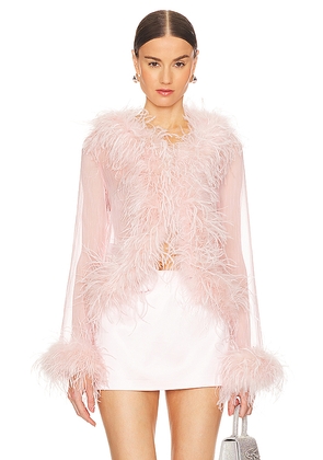 Bubish Gigi Feather Blouse in Pink. Size 10/M. Also in 12/L, 6/XS, 8/S.
