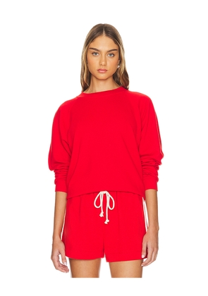 DONNI. Eco Terry Crewneck Sweatshirt in Red. Size S. Also in XS, M, L.