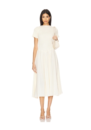 Apres Studio Ruched Marta Dress in Cream. Size S. Also in XS, XXS.