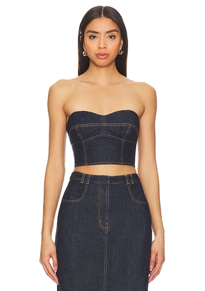 Amanda Uprichard Franklin Top in Denim-Dark. Size M. Also in S, XS.