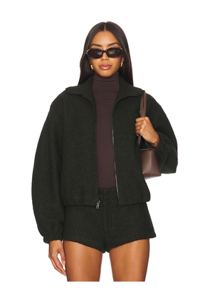 Amanda Uprichard Como Bomber Jacket in Dark Green. Size XL. Also in L.