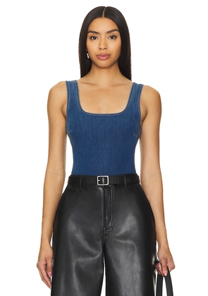 Commando Do It All Denim Squareneck Bodysuit in Blue. Size M. Also in L, S, XL, XS.