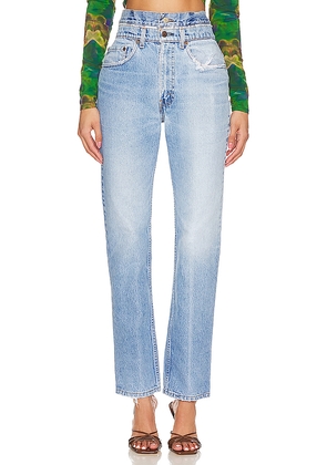 aligrace Vintage Double Waist Jeans in Denim-Light. Size 24. Also in 23, 25, 29, 30, 31, 32.