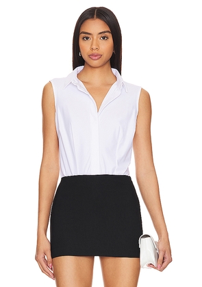 Commando Classic Sleeveless Button Down Bodysuit in White. Size S. Also in L, M, XL, XS.