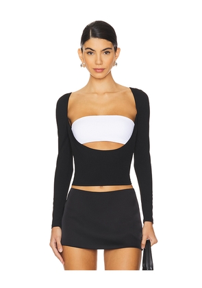 ALL THE WAYS Rocco Cut Out Top in Black. Size M. Also in S, XL.