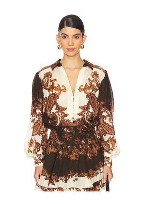 HEMANT AND NANDITA Boho Shirt in Brown. Size S. Also in L, M, XL, XXS.