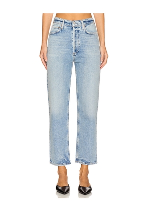 AGOLDE 90's Pinch Waist Crop Jeans in Denim-Light. Size 24. Also in 23, 25, 30, 32, 33, 34.