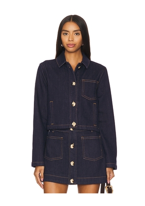 Bardot Lorenzo Denim Shirt in Denim-Dark. Size 10. Also in 12, 2, 4, 6, 8.