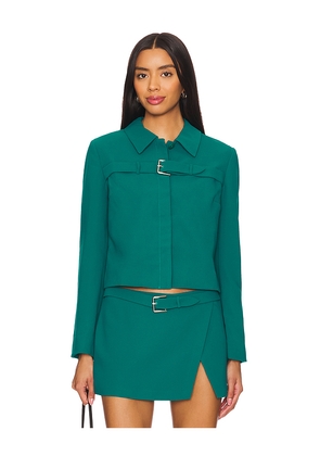 Amanda Uprichard Helsa Jacket in Teal. Size XL. Also in L, XS.