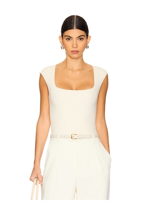 Commando Neoprene Cap Sleeve Bodysuit in Ivory. Size M. Also in L, XL.