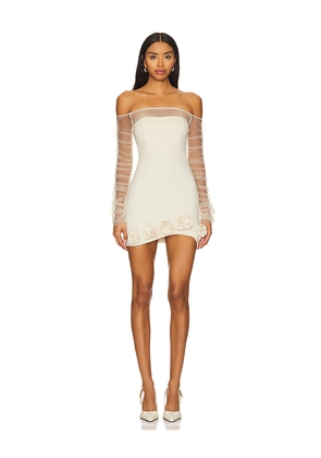 Camila Coelho Thais Mini Dress in Cream. Size M. Also in XS, S, L, XL.
