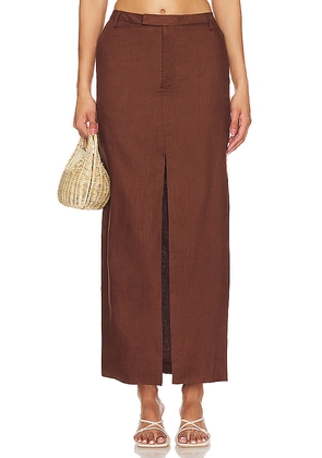 Bardot x REVOLVE Sita Maxi Skirt in Chocolate. Size 2. Also in 4, 6, 10, 12.