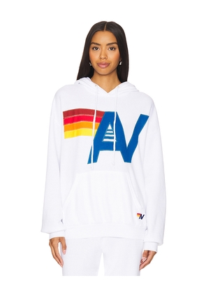 Aviator Nation Logo Stitch Pullover Hoodie in White. Size M. Also in L, XL.