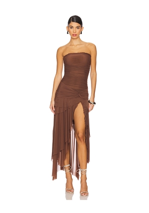GUIZIO X Revolve Lyla Twist Dress in Brown. Size M. Also in L, S, XL/1X, XS, XXS.