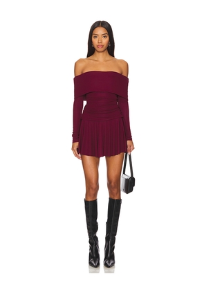 Camila Coelho Olesya Mini Dress in Burgundy. Size S. Also in XS, M.
