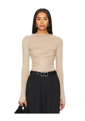 Enza Costa Cashmere Twist Top in Tan. Size S. Also in L, M, XS.