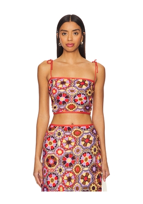 Agua Bendita X Revolve Vicky Crop Top in Brick. Size M. Also in L, S.