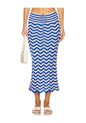 Agua Bendita x REVOLVE Mira Midi Skirt in Blue. Size M. Also in S.