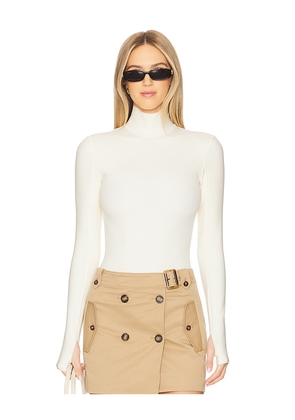 Commando Neoprene Turtleneck Bodysuit in Ivory. Size M. Also in L, XL.