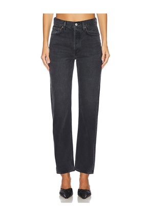 AGOLDE 90's Pinch Waist High Rise Straight Jeans in Black. Size 25. Also in 23, 24, 26, 27, 28, 31.