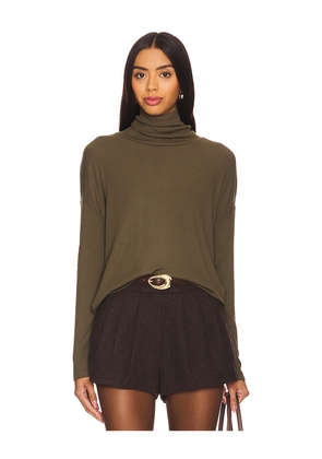 Bobi Long Sleeve Turtleneck in Olive. Size M. Also in L, S, XS.