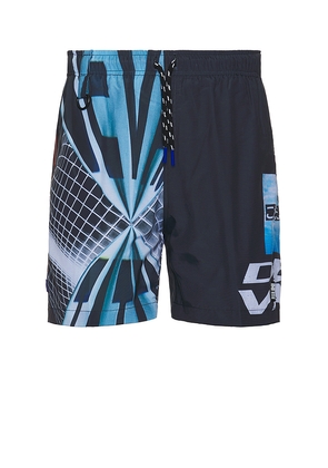 Deva States K-2 Printed Nylon Shorts in Navy. Size XL/1X. Also in S.