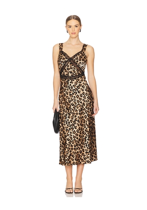 Bardot Emory Satin Slip Dress in Brown. Size 6. Also in 2, 4.