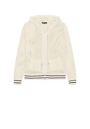 Central Park West Waffle Stitch Hoodie in White. Size M. Also in L.