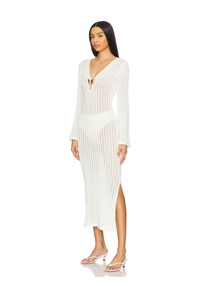 Cin Cin Godiva Butterfly Knit Dress in White. Size L. Also in S, XS, M.