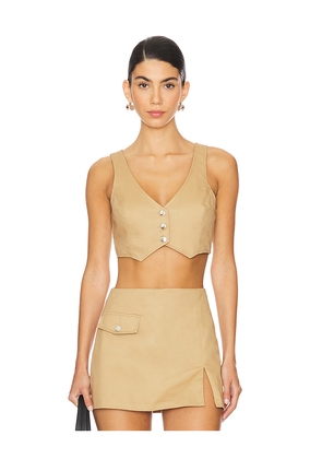 Amanda Uprichard Ethan Cropped Vest in Beige. Size S. Also in M.