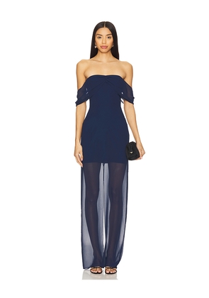 Amanda Uprichard Darien Maxi Dress in Navy. Size M. Also in L, S, XL, XS.