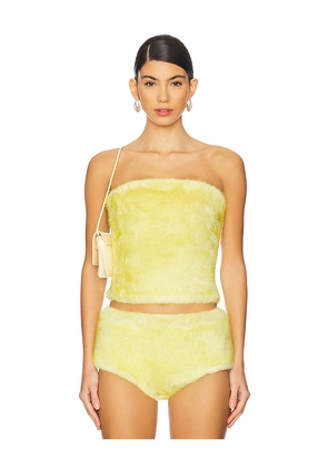 CULTNAKED Power Faux Fur Bandeau Top in Yellow. Size M. Also in L, S, XL.