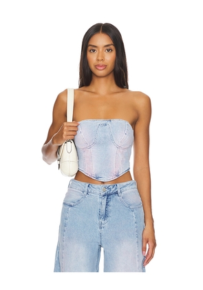 AFRM Reid Bustier in Denim-Light. Size XXL. Also in XL.