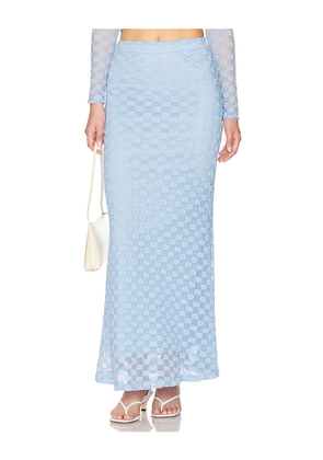 Bardot x REVOLVE Adoni Mid Rise Maxi Skirt in Baby Blue. Size 6. Also in 4.
