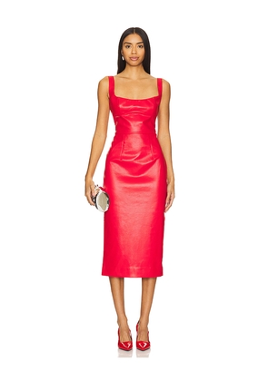 Bardot Kassy Faux Leather Dress in Red. Size 10. Also in 2, 4.
