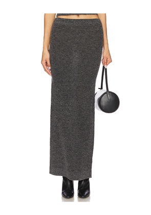 EAVES Mae Maxi Knit Skirt in Charcoal. Size M. Also in XS, S, L, XXS, XL.