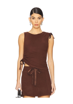Amelie Teje Ribbon Toggle Top in Chocolate. Size XS. Also in L, XL.
