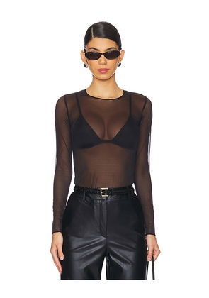 Commando Chic Mesh Long Sleeve Tee in Black. Size M/L. Also in L/XL, S/M.