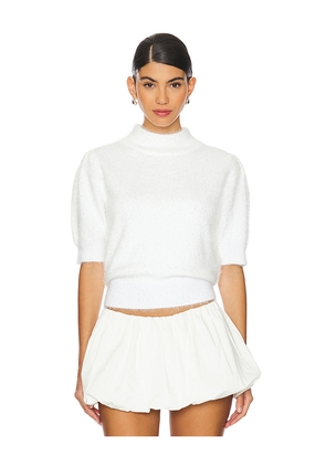 Bobi Sweater Blouse in White. Size M. Also in L, S, XS.