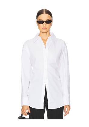 EAVES Sivan Poplin Shirt in White. Size M. Also in S, XL, XS.