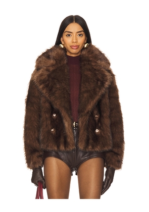 Adrienne Landau The Cornelia Faux Fur Peacoat in Chocolate. Size M. Also in L, S.