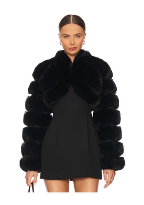 Adrienne Landau x REVOLVE Faux Fox Fur Short Jacket in Black. Size M. Also in L, S.